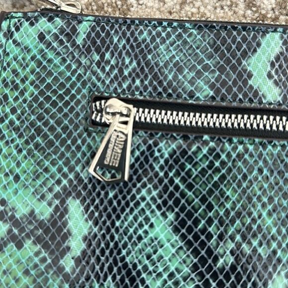 Aimee Kestenberg Emerald Green Snakeskin Print Clutch - Picture 2 of 5